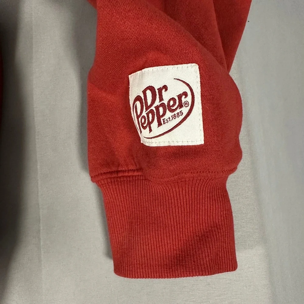 Dr Pepper Red Graphic Sweatshirt Mens Medium Raglan Distressed Logo